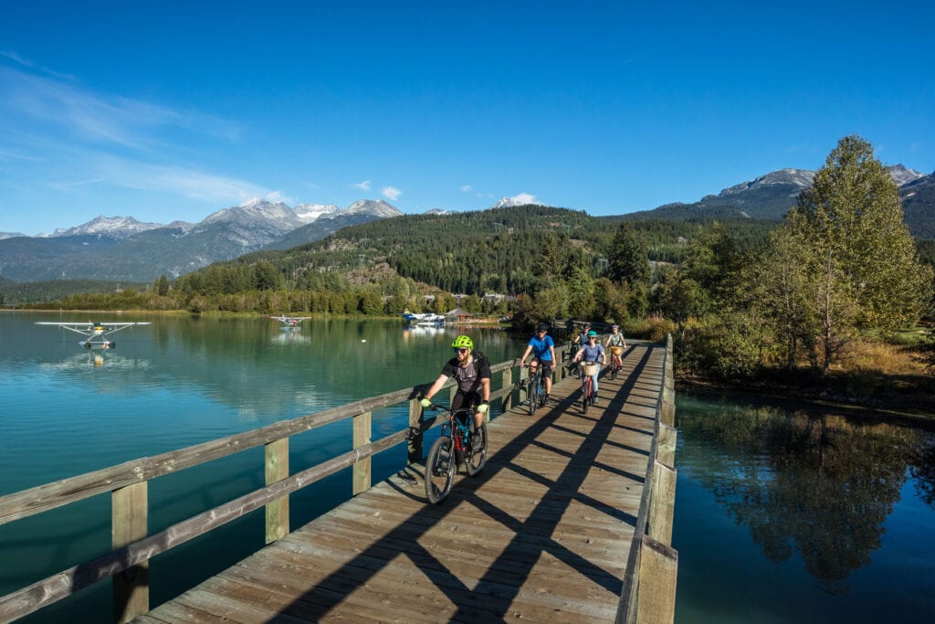 Riders exploring the Whistlers Valley Trail Network
