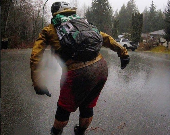 Enjoying the mud while winter riding