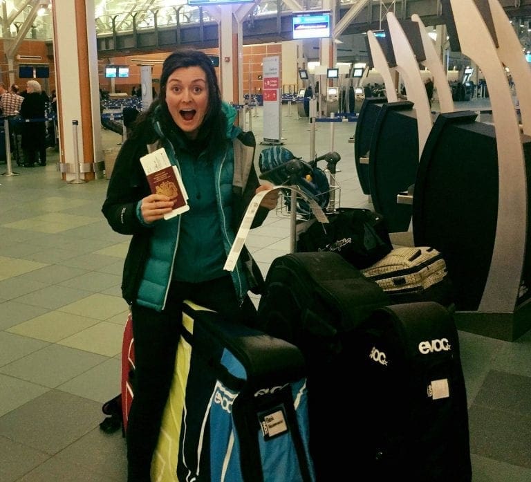 Kate travelling with bikes