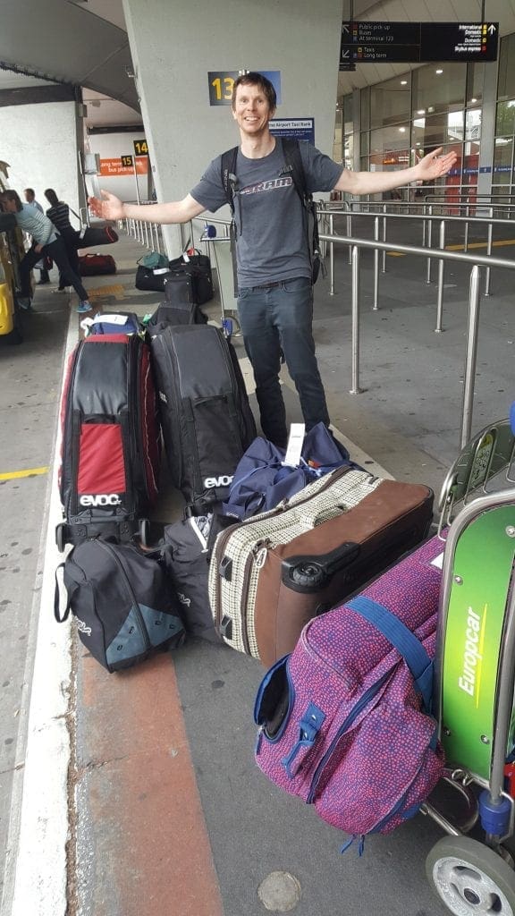Shane travelling with bikes